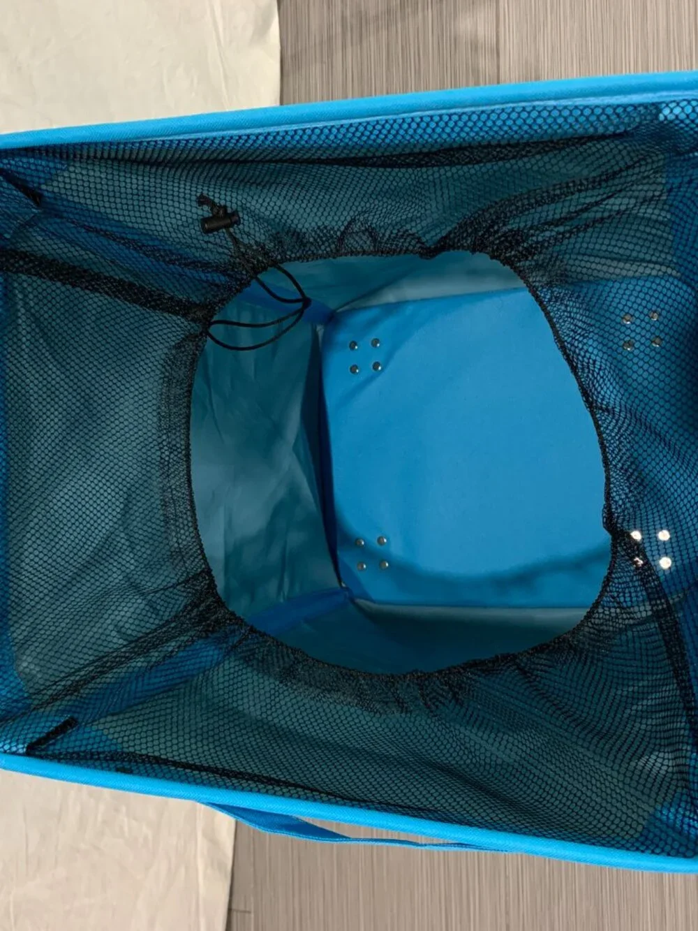 Set of 2 Large Blue Fabric Laundry Hampers - 24x16x13 Collapsible Storage Bins